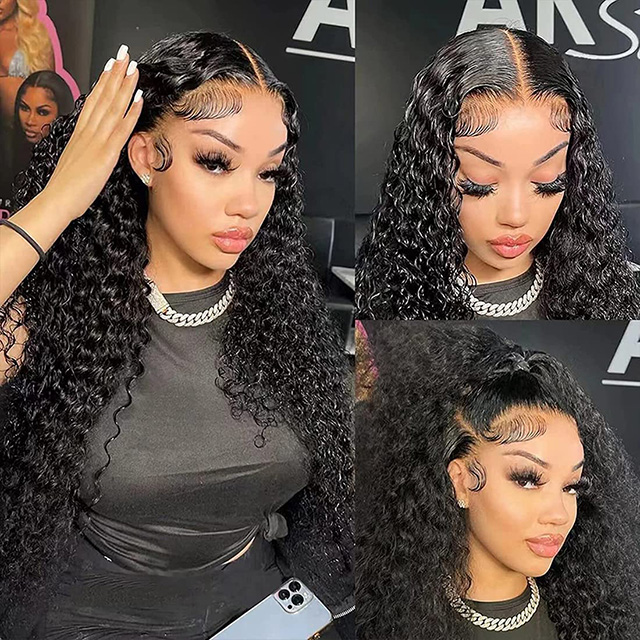 Water Wave Lace Front Wigs Human Hair 13x4 HD Transparent Lace Frontal 180% Density For Black Women
