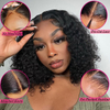 Wear and Go Glueless Wigs Short Deep Curly Human Hair Pre Plucked Pre Cut 4x4 180% Density Natural Color For Black Women