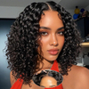 ISWEET Curly Bob Wig for Black Women – 100% Human Hair, 5x5 Wear And Go Glueless Lace Front Closure (Pre Plucked/Pre Cut), 200 Density Deep Wave, 12 Inch