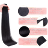 Ponytail Extension Human Hair Wrap Around Clip in Hair Piece Long Straight Magic Paste Pony Tails For Women Natural Black #1B