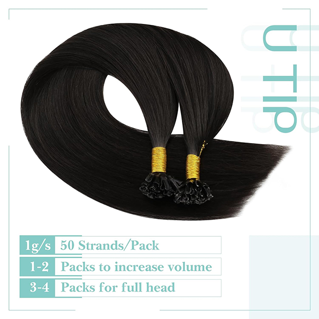 U Tip Hair Extensions Real Human Hair 50g/50s Dark Brown Color #2 Utip Fusion Remy Hair Extensions Soft Straight For Women Girls