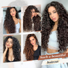 Curly Clip in Hair Extensions for Black Women, 4Pcs Double Weft Brazilian Virgin Human Hair Clip Ins 20inch 140g Kinky Curly Human Hair Extensions Natural Black