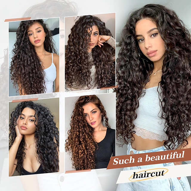 Curly Clip in Hair Extensions for Black Women, 4Pcs Double Weft Brazilian Virgin Human Hair Clip Ins 20inch 140g Kinky Curly Human Hair Extensions Natural Black