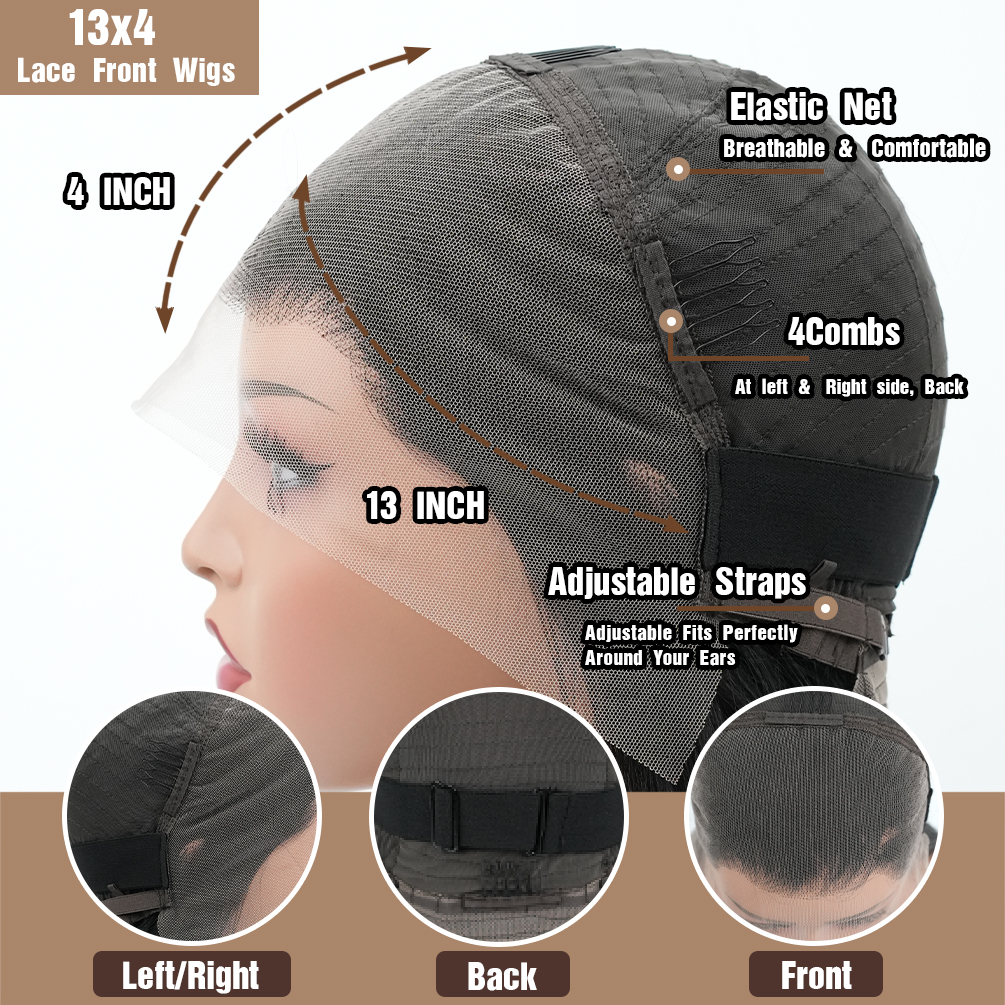 13x4 Glueless Wigs Human Hair Pre Plucked Pre Cut with Baby Hair, 210% Density 12A Brazilian Body Wave Lace Front Wigs 26" Human Hair, Natural Hairline HD Transparent Wear and Go Wigs for Black Women