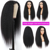 13x4 Lace Front Kinky Straight Wigs 180% Density Yaki Human Hair Pre Plucked HD Transparent Lace For Women