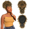 ISWEET Black Kinky Curly Afro Puff Ponytail – Drawstring Design with Bangs, Short Updo Hairpieces for Black Women (Natural Black 1B)