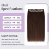 Halo Hair Extensions Real Human Hair, Invisible Wire Halo Hair Extensions Medium Brown #4 Color Long Straight Real Remy Hair Piece for Women Girls