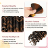 2 Bundles Human Braiding Hair for Boho Braids Deep Wave Bulk Brazilian Virgin Human Hair Natural Black Highlighted Auburn Brown #P1B/30