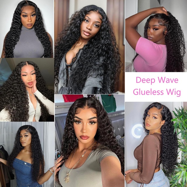 26 Inch 4x4 Lace Glueless Deep Wave Curly Wig – Wear & Go Pre‑Plucked Pre‑Cut 180% Density Human Hair Wig for Black Women