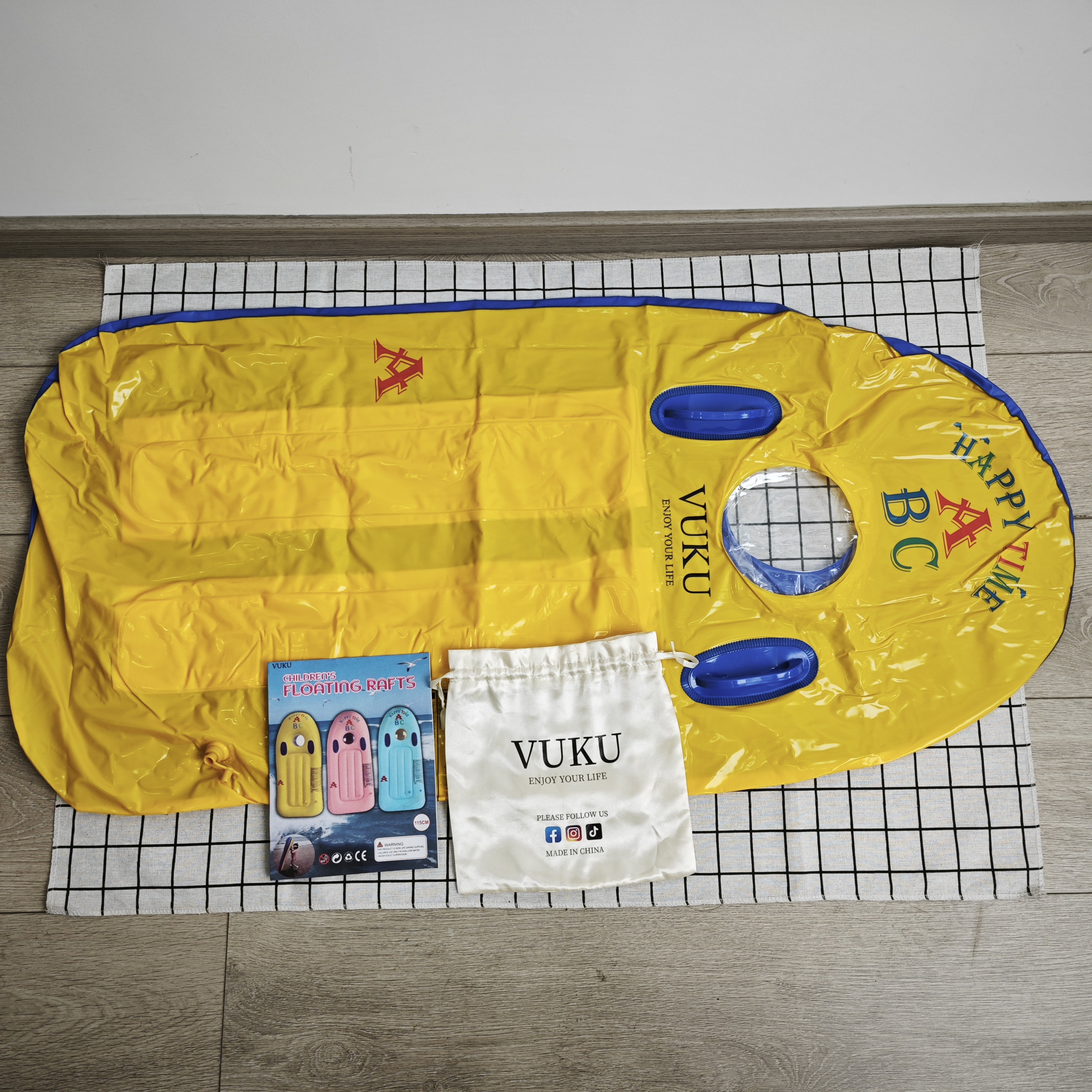 VUKU Surf Boards Thickened Inflatable Kids Body Board Surf Float with Dual Air Chambers Safety Handles, Portable Water Play Inflatable Surfboard for Swimming Pool Beach Lake