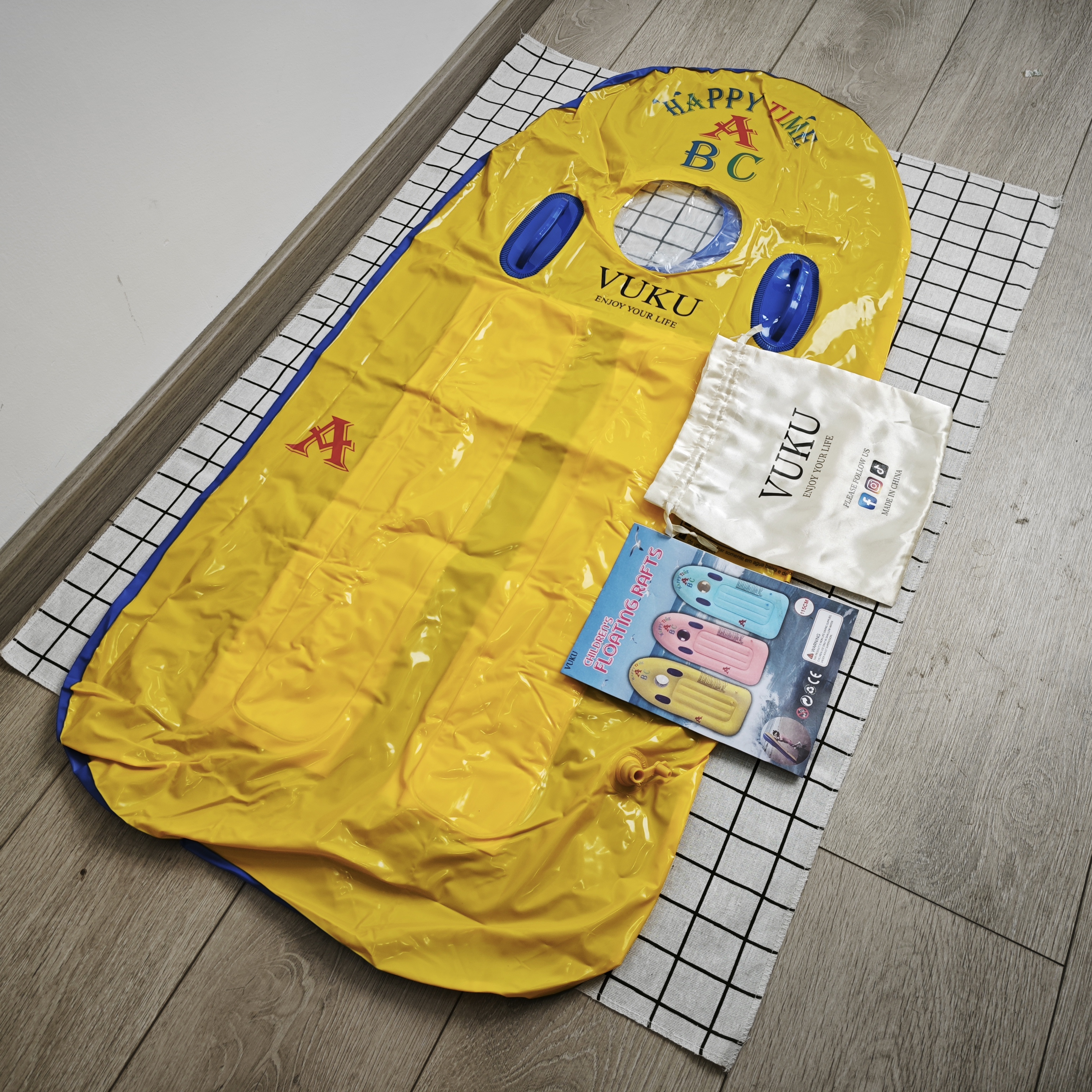 VUKU Surf Boards Thickened Inflatable Kids Body Board Surf Float with Dual Air Chambers Safety Handles, Portable Water Play Inflatable Surfboard for Swimming Pool Beach Lake