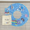 VUKU Cute Astronaut Space Print Inflatable Swim Ring for Kids, Anti-Rollover Leakproof Swimming Float Ring for Pool Beach Summer Water Party