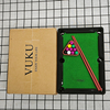 VUKU Portable Tabletop Mini Billiard Tables Set, Small Desktop Billiards Game Kit with 2 Cues, Billiard Balls Triangle Rack, Indoor Travel Party Family Game Toy Gift for Kids Adults Boys Girls